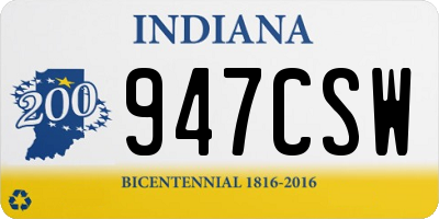 IN license plate 947CSW