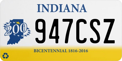 IN license plate 947CSZ
