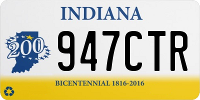 IN license plate 947CTR