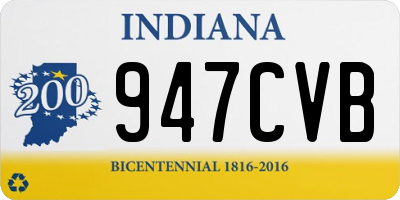 IN license plate 947CVB