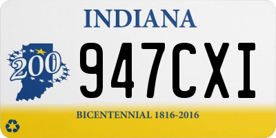 IN license plate 947CXI