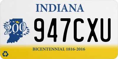IN license plate 947CXU