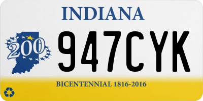 IN license plate 947CYK