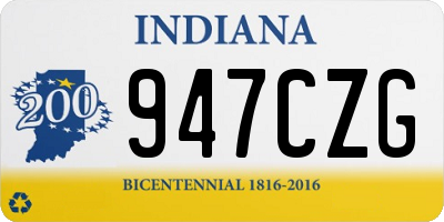 IN license plate 947CZG