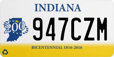 IN license plate 947CZM