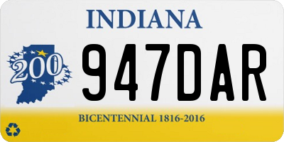IN license plate 947DAR