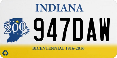 IN license plate 947DAW