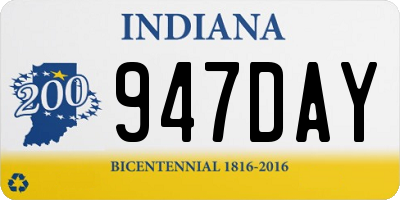 IN license plate 947DAY