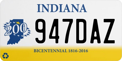 IN license plate 947DAZ