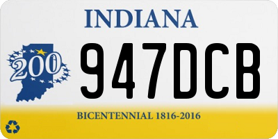 IN license plate 947DCB