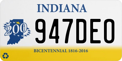 IN license plate 947DEO