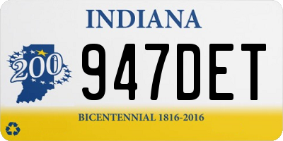 IN license plate 947DET