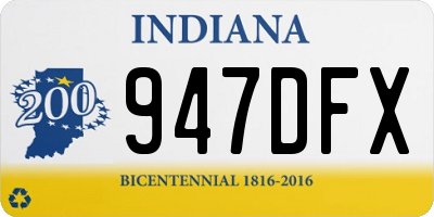 IN license plate 947DFX