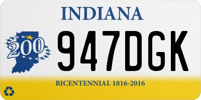 IN license plate 947DGK