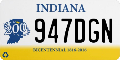 IN license plate 947DGN