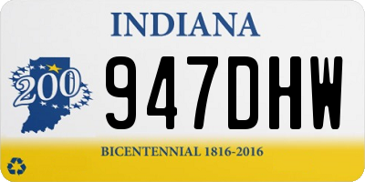 IN license plate 947DHW