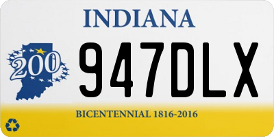 IN license plate 947DLX