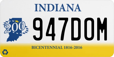 IN license plate 947DOM
