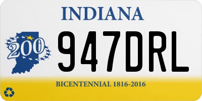 IN license plate 947DRL