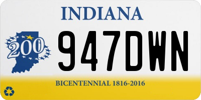 IN license plate 947DWN
