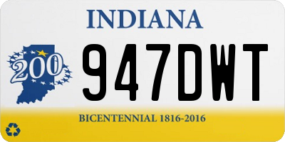 IN license plate 947DWT