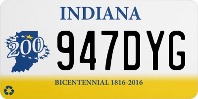 IN license plate 947DYG