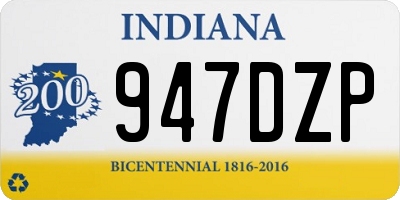 IN license plate 947DZP