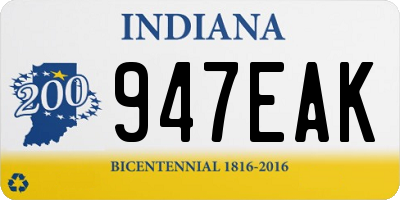 IN license plate 947EAK