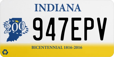IN license plate 947EPV