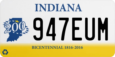 IN license plate 947EUM