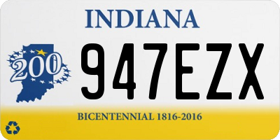 IN license plate 947EZX