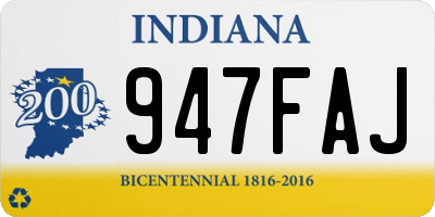 IN license plate 947FAJ