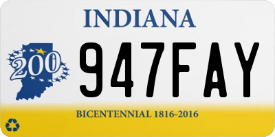 IN license plate 947FAY