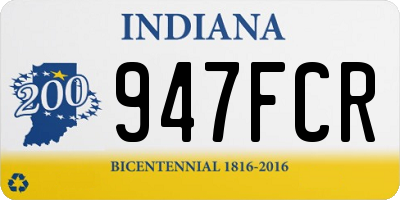 IN license plate 947FCR