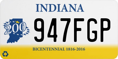 IN license plate 947FGP