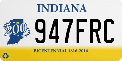 IN license plate 947FRC