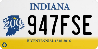 IN license plate 947FSE