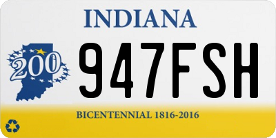 IN license plate 947FSH