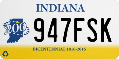 IN license plate 947FSK