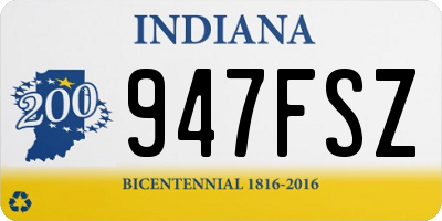 IN license plate 947FSZ