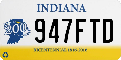 IN license plate 947FTD