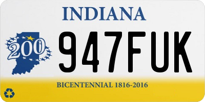 IN license plate 947FUK