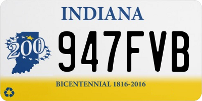 IN license plate 947FVB