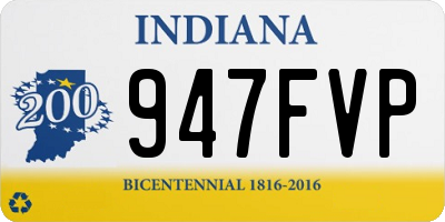 IN license plate 947FVP