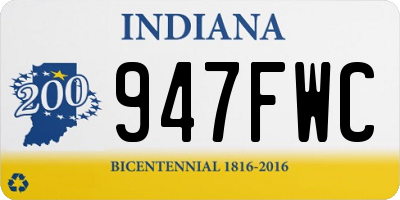 IN license plate 947FWC
