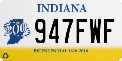 IN license plate 947FWF
