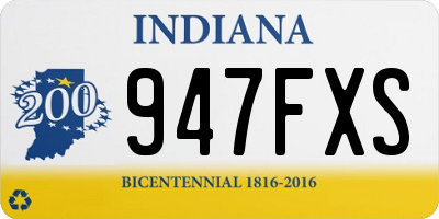 IN license plate 947FXS