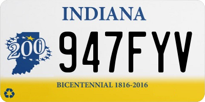 IN license plate 947FYV