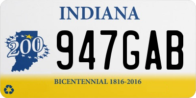 IN license plate 947GAB