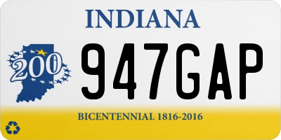 IN license plate 947GAP